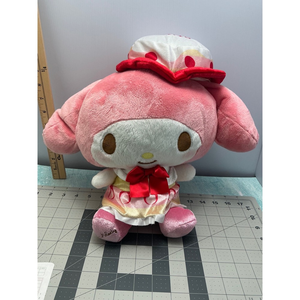 My Melody Plush Sanrio Birthday Doll White Red Polka Dot‎ Hat Bow Toy Gift